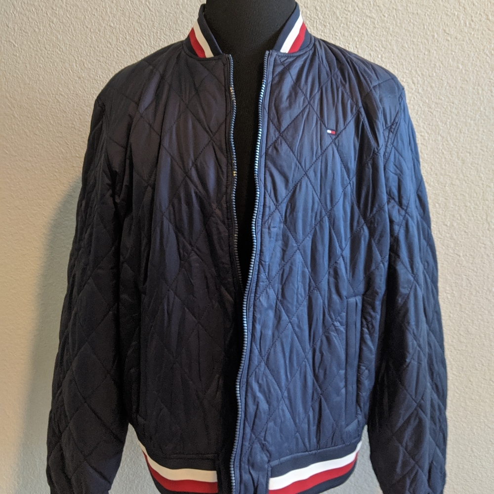 NWT Tommy Hilfiger Puffer Jacket Zip Blue Size XL